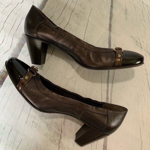 ATTILIO GIUSTI LEOMBRUNI Metallic Brown Pumps - Picture 3 of 10